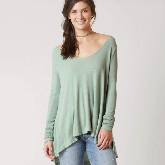 Free People Tops - Free People Malibu Waffle Oversized Thermal
